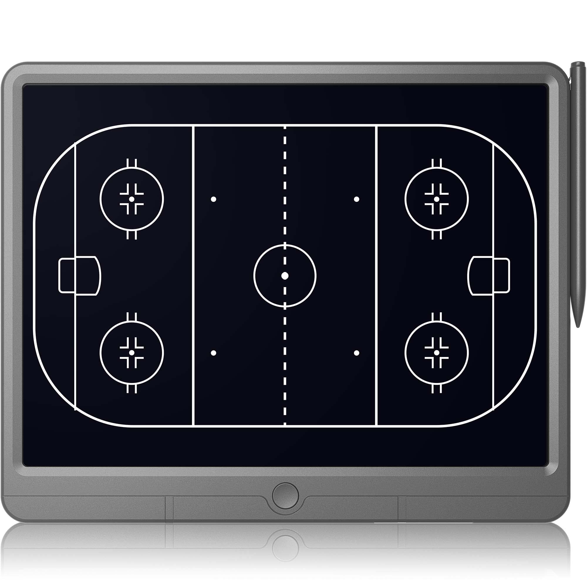 TUGAU Ice Hockey Tactic Board 15 Inches, Ice Hockey Coach Electronic Practice Board, Portable Erasable Pro Strategy Board for Training Teaching Competition Command,Tactical Drawing Tablet Coach Gifts