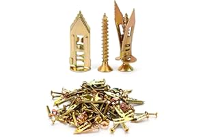 Suprom 100 Pcs Drywall Self-Drilling Anchors with Screws, Easy Application Drywall Anchors, No Drill or Holes in Wall