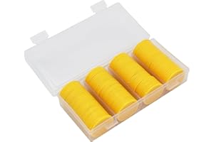 HAKITAROOM 35MM/1.37-inch Box of 120 Counting Coins for Poker Chips and Game Coins (Yellow, 35MM/1.37-inch)