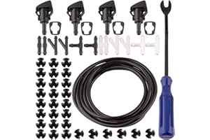 Abvefudo 52-Piece Front Windscreen Washer Nozzle Kit Compatible with Dodge Ram, Chrysler & Jeep, Featuring 4m Extended Hose, 