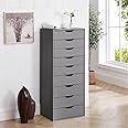 Naomi Home Bianca 9 Drawer Chest, Wood Storage Dresser Cabinet, Large Storage Organizer Makeup Drawer for Closet, Bedroom, 200 lbs Total Capacity - Gray