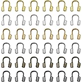 600 Pcs Brass Wire Protector, Fengek U Shape Wire Guardian Loops for Earring Necklace Bracelet Making, 6 Colors
