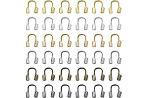 600 Pcs Brass Wire Protector, Fengek U Shape Wire Guardian Loops for Earring Necklace Bracelet Making, 6 Colors