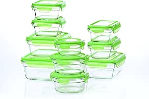 Snapware 20 piece Tempered Glasslock Storage Containers with Snaplock Lid , Microwave &amp; Oven Safe