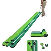 SENSECLUB Indoor Putting Green, Foldable Putting Mat Golf Game Set, Golf Gifts for Men with Ball-Collect System