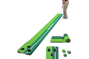 SENSECLUB Indoor Putting Green, Foldable Putting Mat Golf Game Set, Golf Gifts for Men with Ball-Collect System