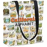 MNIGIU California Alphabet Tote Bag California Travel Gift C-alifornia Lover Gift C-alifornia Souvenir G-ift For Traveler