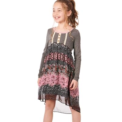 Truly Me, Girls Long Sleeve Printed Empire Waist Honduras | Ubuy