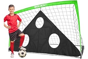 BOHEN 6x4 FT Kids Soccer Goals with Carry Bag, Portable Folding Soccer Net for Backyard Training, Indoor/Outdoor Use for Youth and Adult