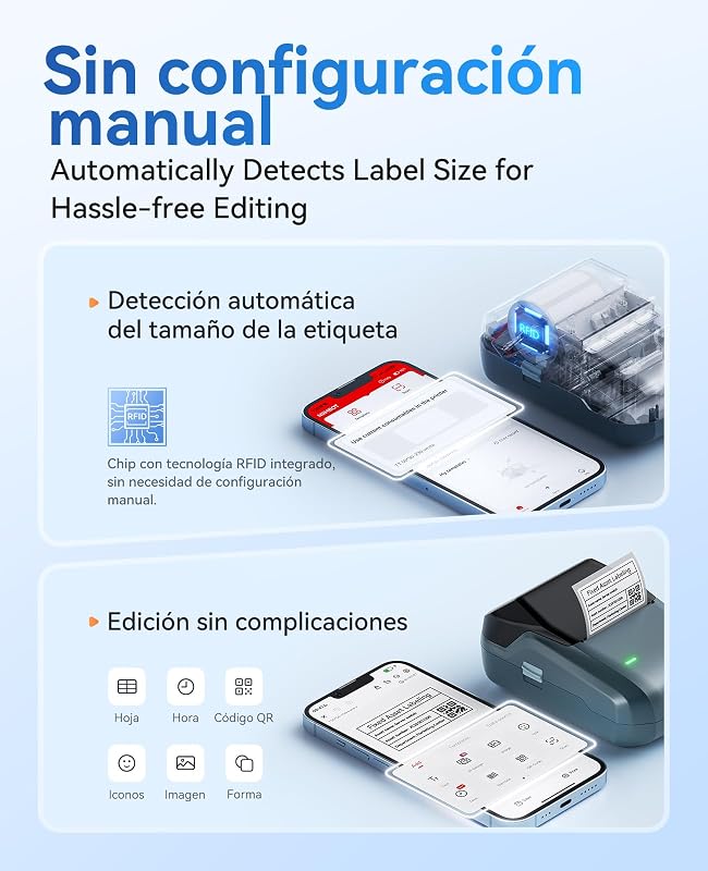 Máquina de rotulagem B1, impressora autoadesiva fácil de usar para escritório, casa e negócio, aplicação versátil, impressora térmica com etiqueta 50×30mm azul