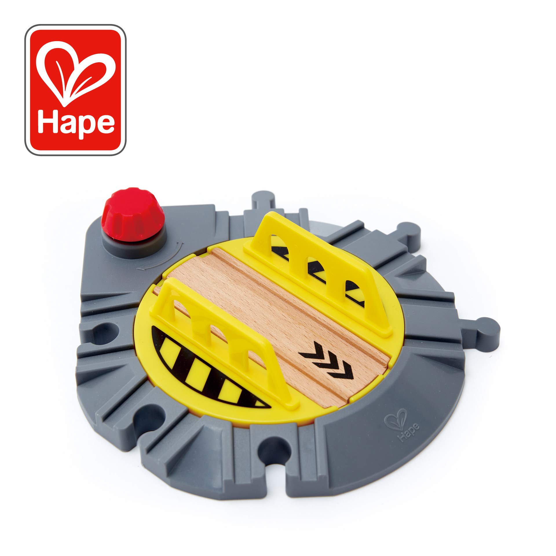 Hape Adjustable Rail Turntable – 6-Way Train Track Accessory with Rotating Knob for Big Engines