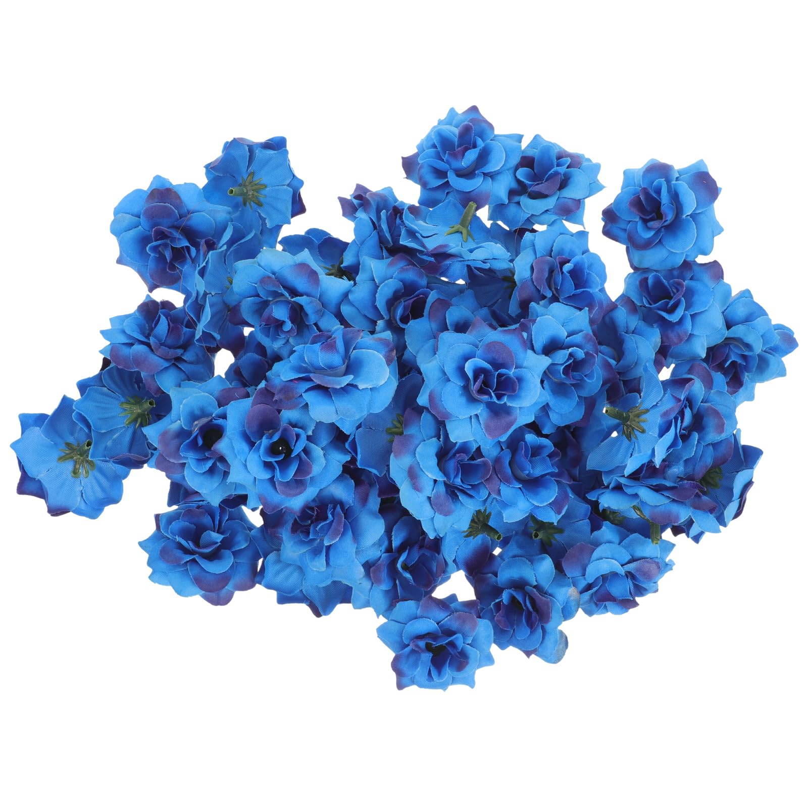 Holibanna 50pcs Artificial Rose Heads Faux Silk Flower Head DIY Flower Arch Arrangement Wreath Swag Wedding Bouquets Centerpieces Supplies (Blue)