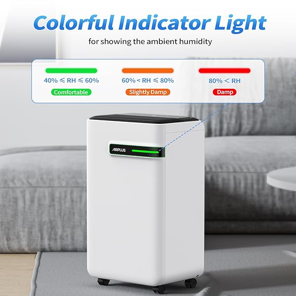AIRPLUS DEHUMIDIFIER FOR BASEMENT – 4,500 SQ. FT. 70 PINTS, MULTIFUNCTIONAL DEHUMIDIFIER WITH DRAIN HOSE & AUTO SHUT-OFF FUNCTION, POWERFUL DEHUMIDIFIERS FOR HOME(AP2103)