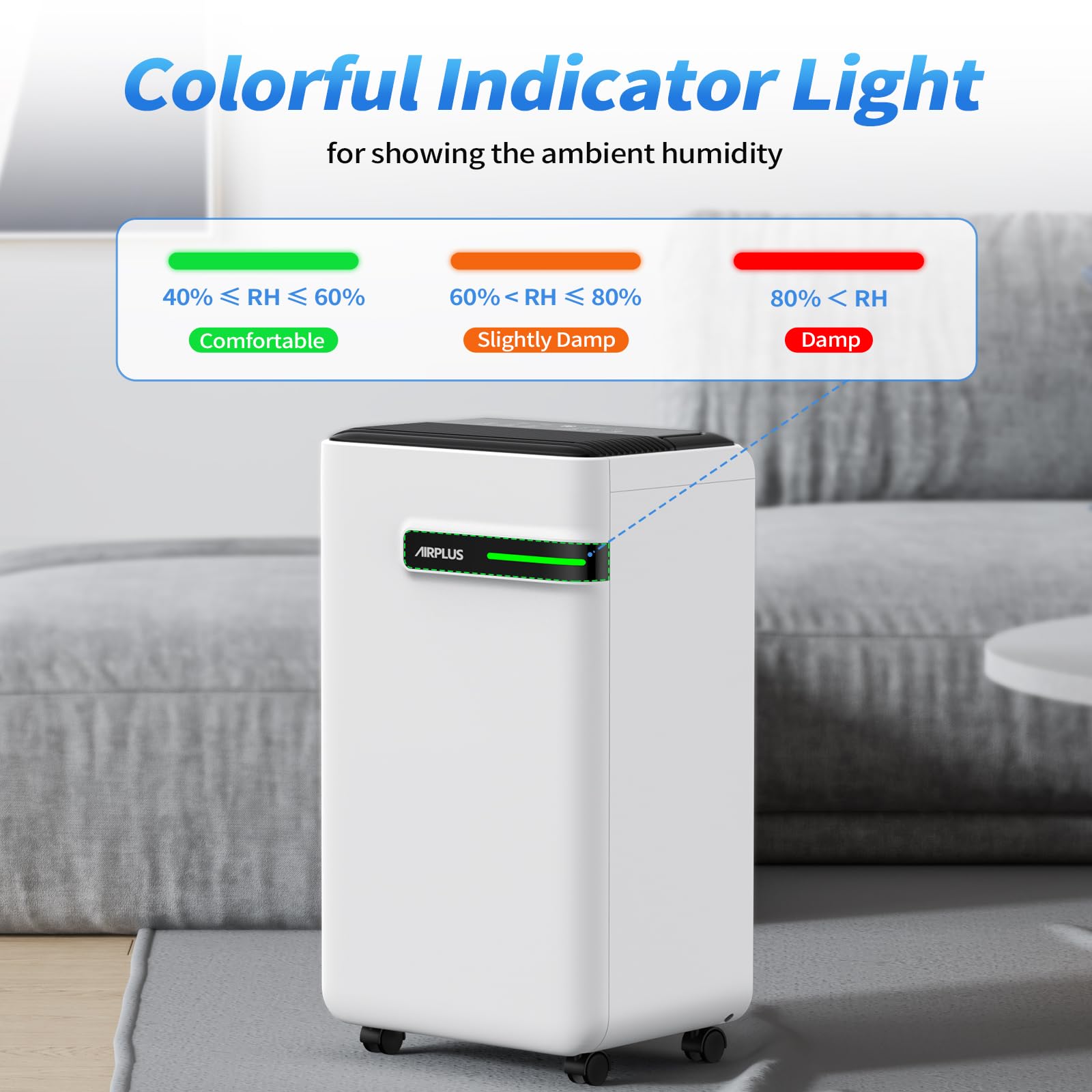 AIRPLUS Dehumidifier for Basement - 4,200 Sq. Ft. 65 Pints, Multifunctional Dehumidifier with Drain Hose & Auto Shut-Off Function, Powerful Dehumidifiers for Home