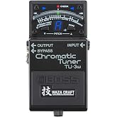 BOSS TU-3W Waza Craft Compact Chromatic Tuner | Enhanced with Waza Innovation &amp; Craftsmanship | Superior Tuning for Guitar and Bass | 21-Segment Blue LED Meter | Accu-Pitch Sign Function