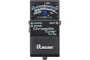 BOSS TU-3W Waza Craft Compact Chromatic Tuner | Enhanced with Waza Innovation & Craftsmanship | Superior Tuning for Guitar and Bass | 21-Segment Blue LED Meter | Accu-Pitch Sign Function