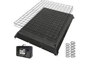 Finiboko Highly Elastic Cargo Net for Pickup Truck Bed,4' x 6' Small Mesh Latex Bungee Net Cargo Netting with 4.5' x 6' Truck Bed Tarp, Cargo Net Suitable for Daily and Rainy Day Loading of Trucks