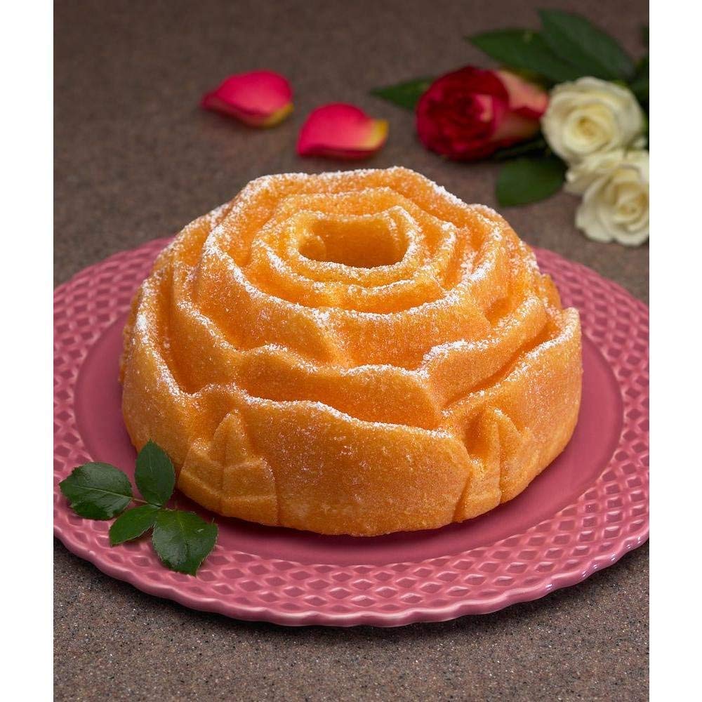 Bundt cake Pan Fluted Tube Cake Pan Rose Cast Aluminum