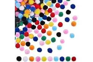 SUNNYCLUE 400pcs 10 Colors Pompom Balls Bulk 10mm Pom Poms Assorted Multicolored Fibre Soft Fluffy Fuzzy Decor Round Mini Pom