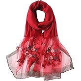 WINCESS.YU Silk Scarf for Women Lightweight Shawls and Wraps for Weddings Fashion Pashmina Shawl Embroidered Scarves