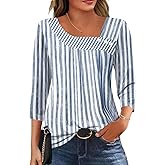 LOMON Womens 3/4 Length Sleeve T Shirts Asymmetrical Neck Tops Business Blouses for Women Fashion 2026