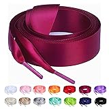 Booyckiy Flat Colorful Satin Ribbon Shoelaces