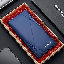 VANNANBA Checkbook Cover Long Slim Wallet for Men