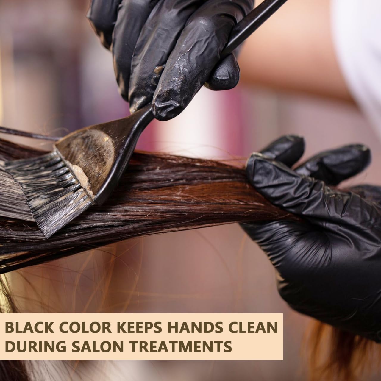 minkissy Wiederverwendbare Latexhandschuhe Für Friseursalon 5 Paare Schwarze Salonhandschuhe Für Haarfärbung Puderfrei Mit Strukturiertem Griff Mittelgroß Für Farbverarbeitung Und Schutz 5