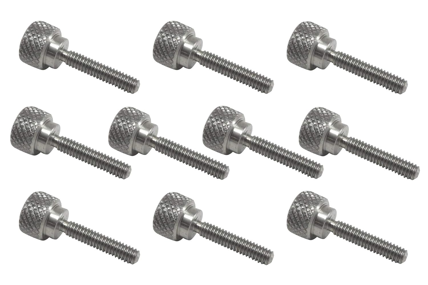 10 Pack 832 x 3/4 Inch Threads 303 Stainless Steel Diamond Knurled