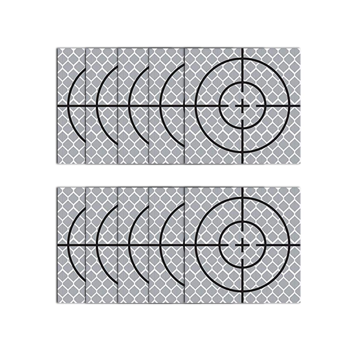 Mountlaser 10Pcs Reflective Targets, 50 x 50mm, Reflective Tape Survey Targets Measurement, Adhesive Target Sheets For Total Stations