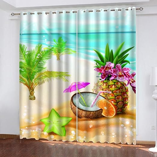 Amazon Com Beach Series Printed Shower Curtain 2 Panels Nordic