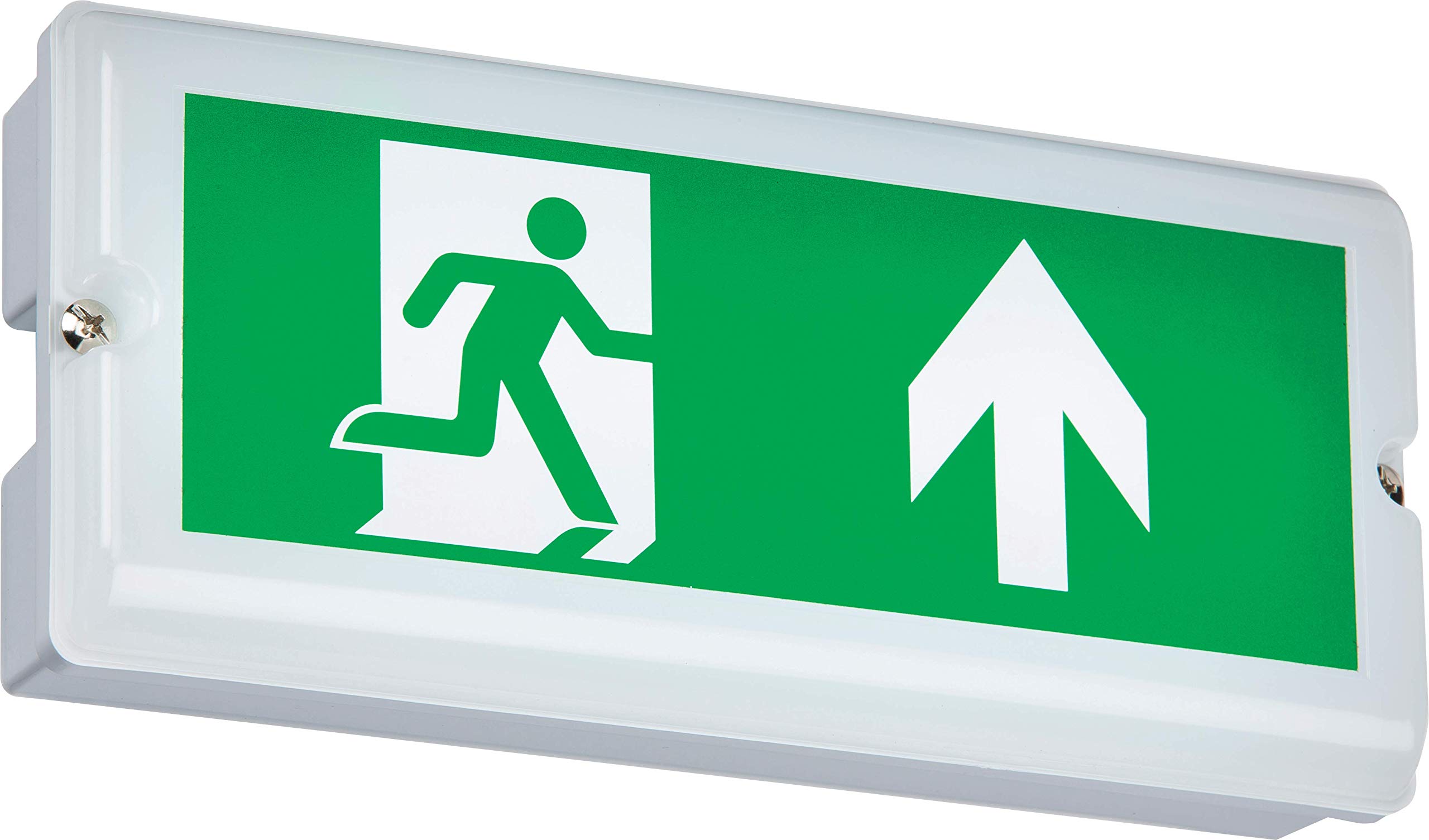 Knightsbridge Emergency Exit Bulkhead with Battery Backup, Polycarbonate, 3 W, White — image 1