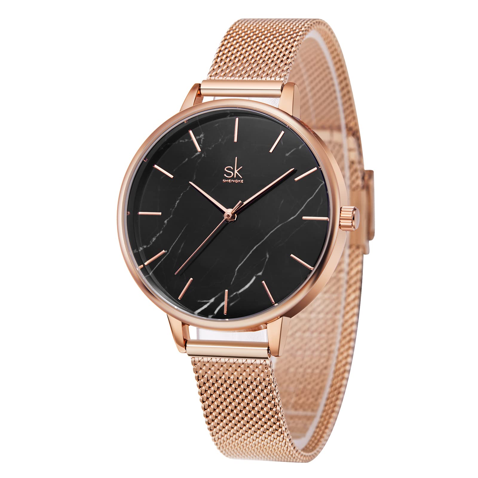 SHENGKE Marble Watch Quartz Ultra-Thin Minimalist Watch for Women Creative Women Watches Waterproof