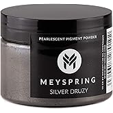 MEYSPRING Silver Druzy Epoxy Resin Color Pigment - 50g - Mica Powder for Resin - Pigment Powder - Mica Powder for Epoxy Resin - Mica Powder for Candle Making - Candle Dye - Garage Floor Epoxy