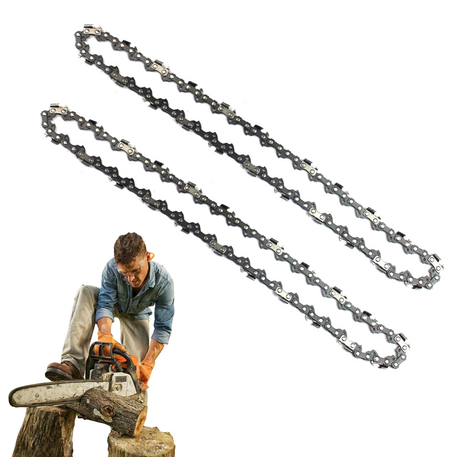 Chainsaw Chain, Low-Kickback Saw Chain, 20-Inch Chainsaw Chain, Full Chisel Chainsaw Chain for Chain Saw