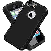 ACAGET Case for iPhone SE 2016/iPhone 5 5S Heavy Duty Protective Case Black | Dual Layer PC Bumper &amp; Rubber TPU Cover Matte Non-Slip Armor Shell Shockproof Phone Case for iPhone SE 1st Generation 5 5S