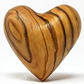 Zuluf 1.25" Olive Wood Pocket Heart Fidget &ndash; Hand Carved in Jerusalem from Natural Olive Wood, This Small Wooden Heart is a Meaningful Keepsake, Rustic Table Decor, Wedding Favor or Valentine&rsquo;s Gift