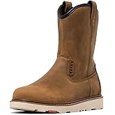 BRUNT Bolduc Unlined (Soft Toe) - 9" Water-Resistant Pull-On Wedge Work Boot - EH Rated - Slip + Oil Resistant - Heat-Resistant Sole - Adjustable Width System