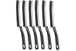 CrafTreat Hard Bristle Crevice Cleaning Brush – 6 Pack (Black) – Gap Scrub Brushes for Kitchen, Bathroom, Window Tracks, Grout, Car & Tight Spaces – Household Cleaning Tool