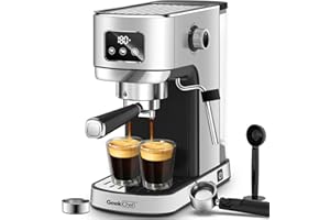 Geek Chef Espresso and Cappuccino Machine, Stainless Steel Espresso Coffee Machine with Removable Water Tank, Prefect Gift for Dad Mom