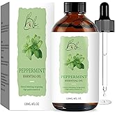 Blusheva Beauty Peppermint Essential Oil Blend (120ml) – Peppermint, Mentha Haplocalyx & Rosehip Oil – Aromatherapy Oil for Diffuser, Massage, Spa, Hair & Skin – Refreshing Scented Oil with Dropper