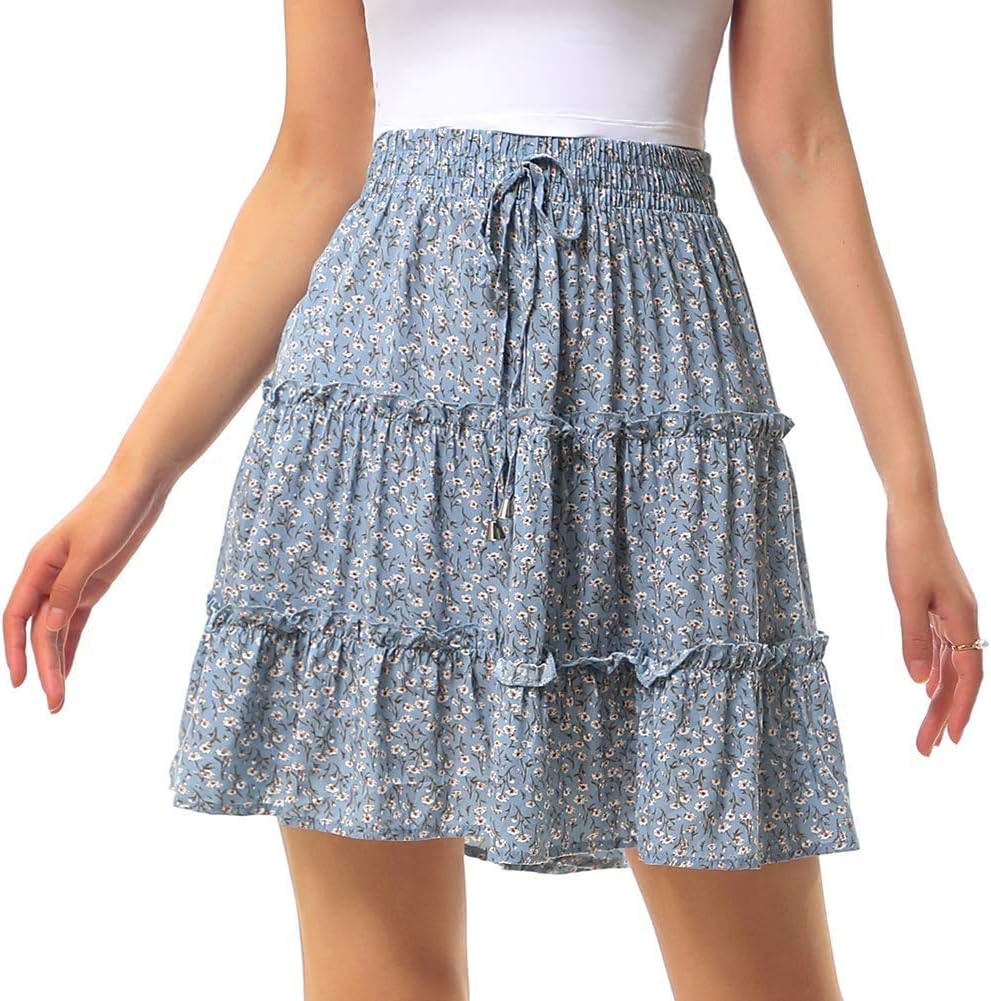Women's Mini Skirt (Blue, XL)