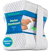 Sports Medica Memory Foam Knee Pillow Side Sleepers, Ergonomic Leg Cushion | Sciatica comfort, postpartum support, hip and spine alignment, eBook, adjustable strap, washable cover, easy care, guarantee