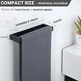 SAYAYO Black Self-Adhesive & Screw Towel Holder 200mm SUS304 Wall Mounted view 3