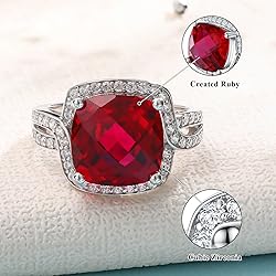 AGRULE Ruby Gemstone Ring Sterling Silver Gemstone