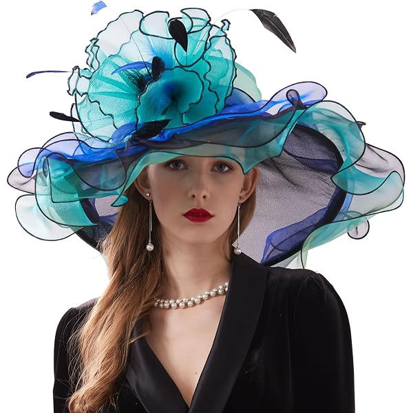 yrsZX Organza Church Derby Hats for Women Wedding Tea Party  display picture 3