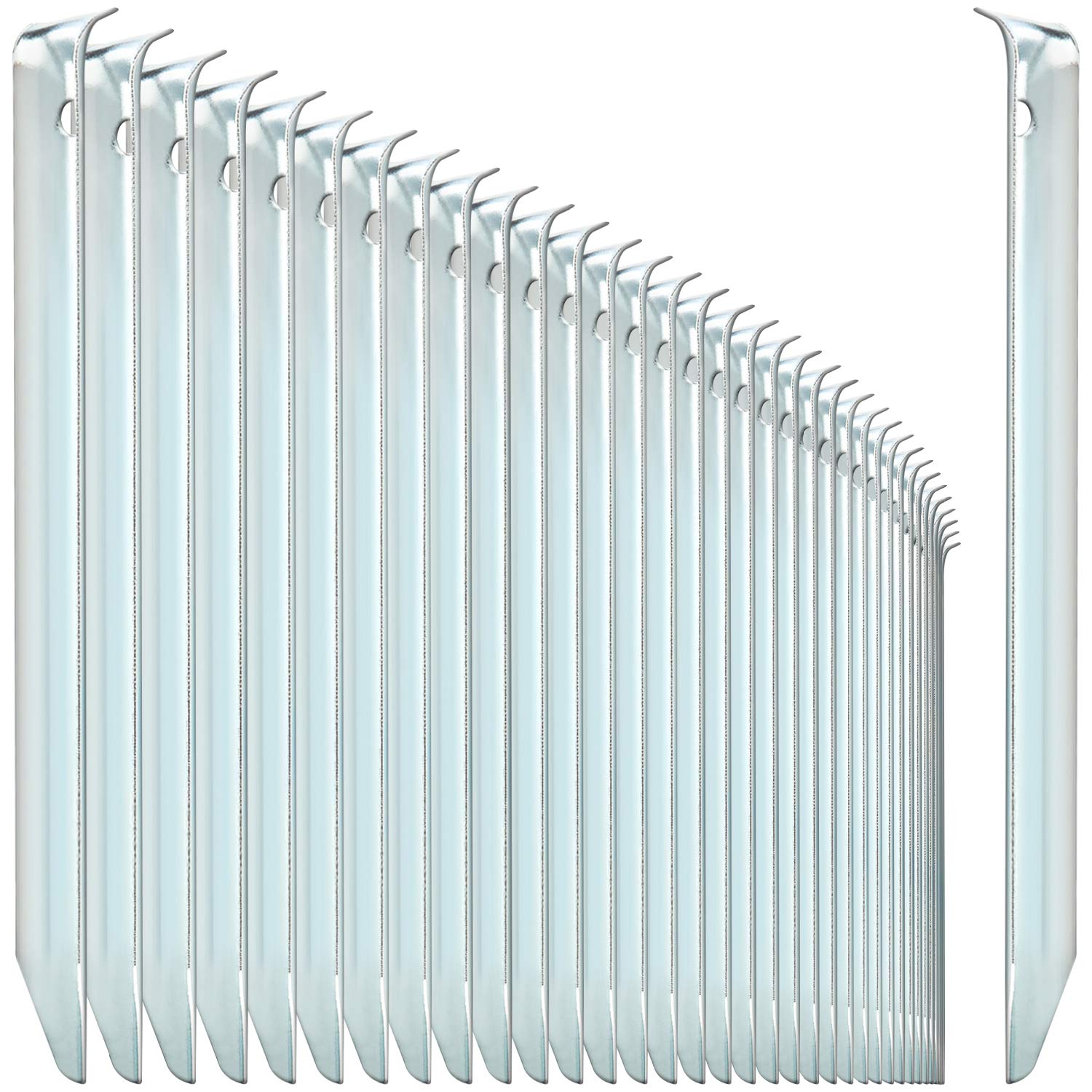 COM-FOUR® 36x tent pegs made of steel - semi-circular, robust ground pegs for camping and outdoors - ideal for normal ground