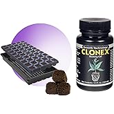 Clonex 100ml Cloning Gel &amp; OrganiPlug Seed and Cutting Plugs Bundle - Pre-Filled Tray with 50 Plugs for Plant Propagation and Rooting
