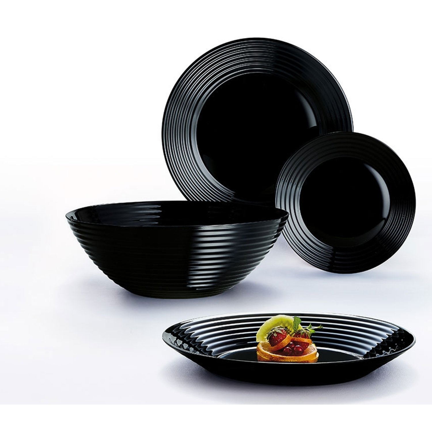 Arc International France 181760 Harena Dinner Set, Black, 19 units