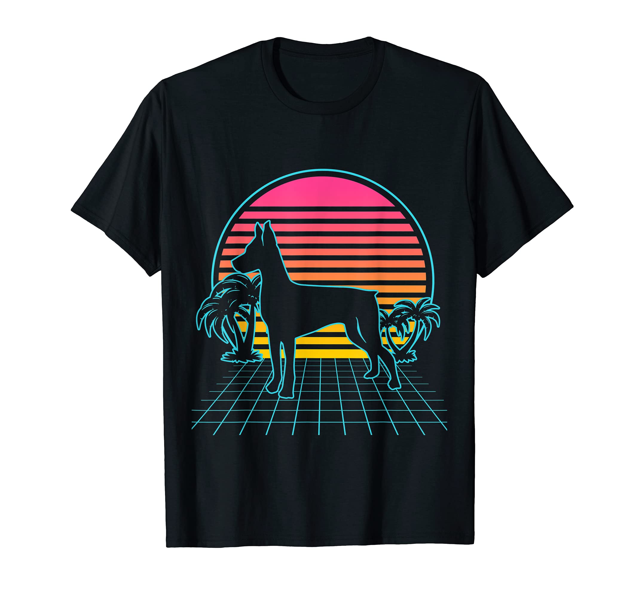 Miniature Pinscher Dog Vintage 80s Vaporwave Aesthetic T-Shirt